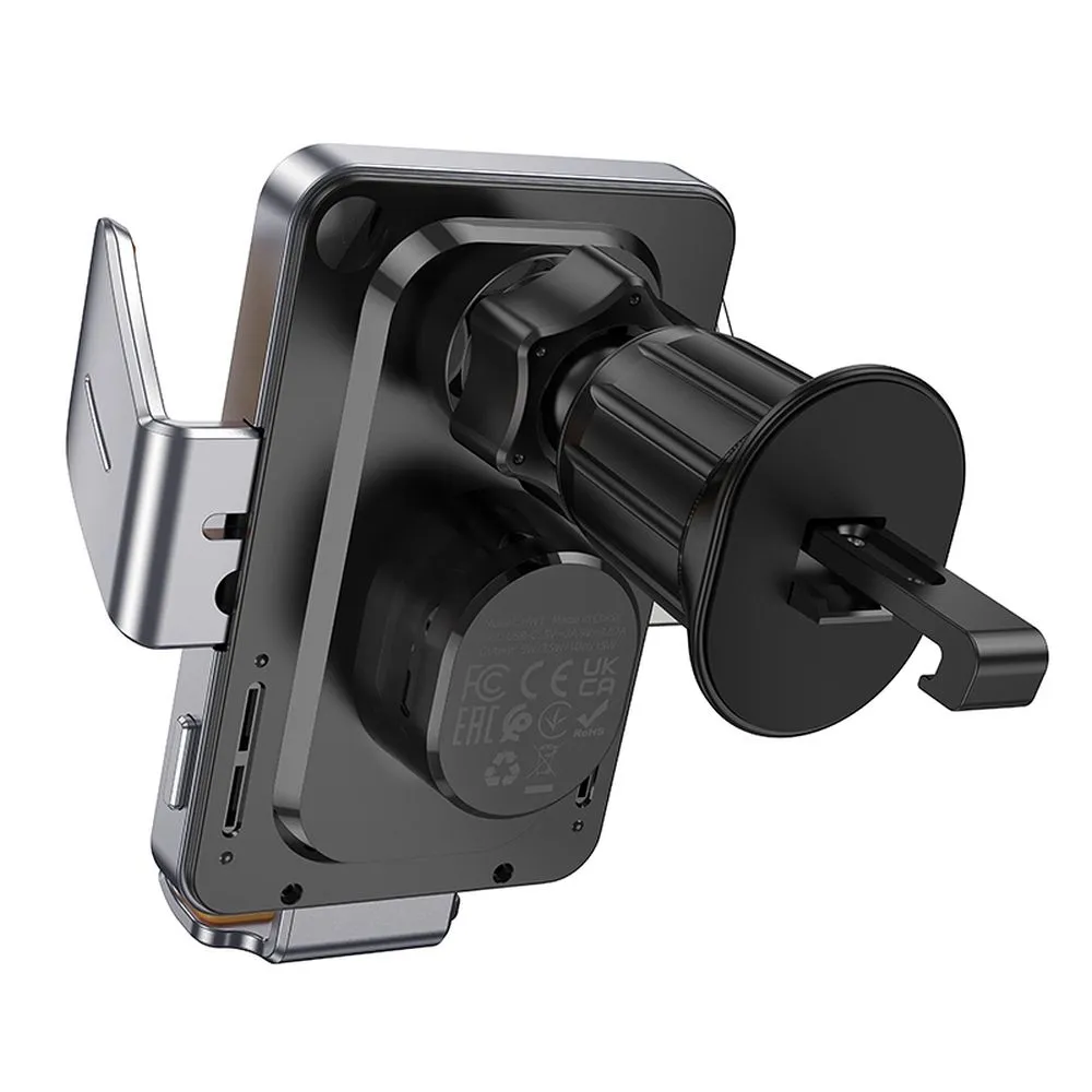 HOCO car holder with wireless charging for air vent 15W HW7 gray - Image 5