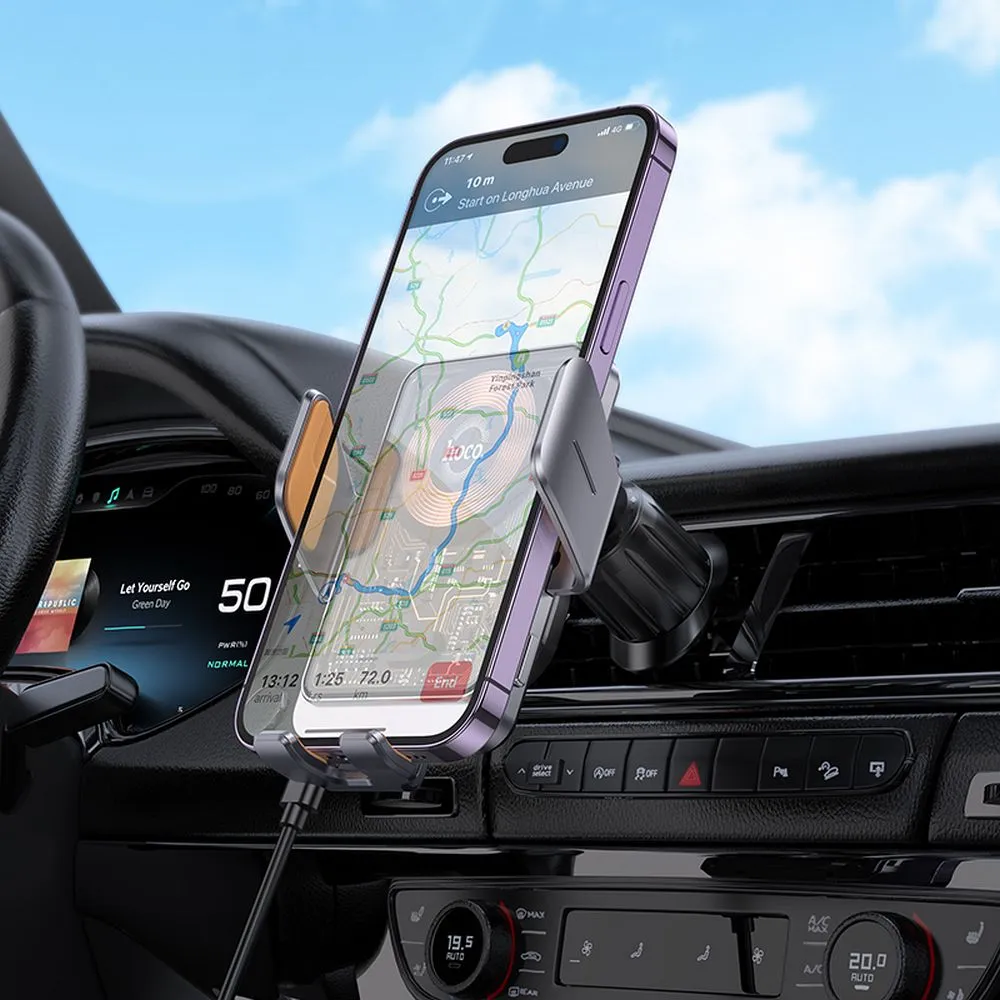 HOCO car holder with wireless charging for air vent 15W HW7 gray - Image 7