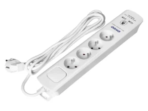 Power strip with surge protection, 4 sockets 2P+E 2xUSB, 3x1.0mm2 cable, 3m long, white (OR-AE-13243/W/3M)