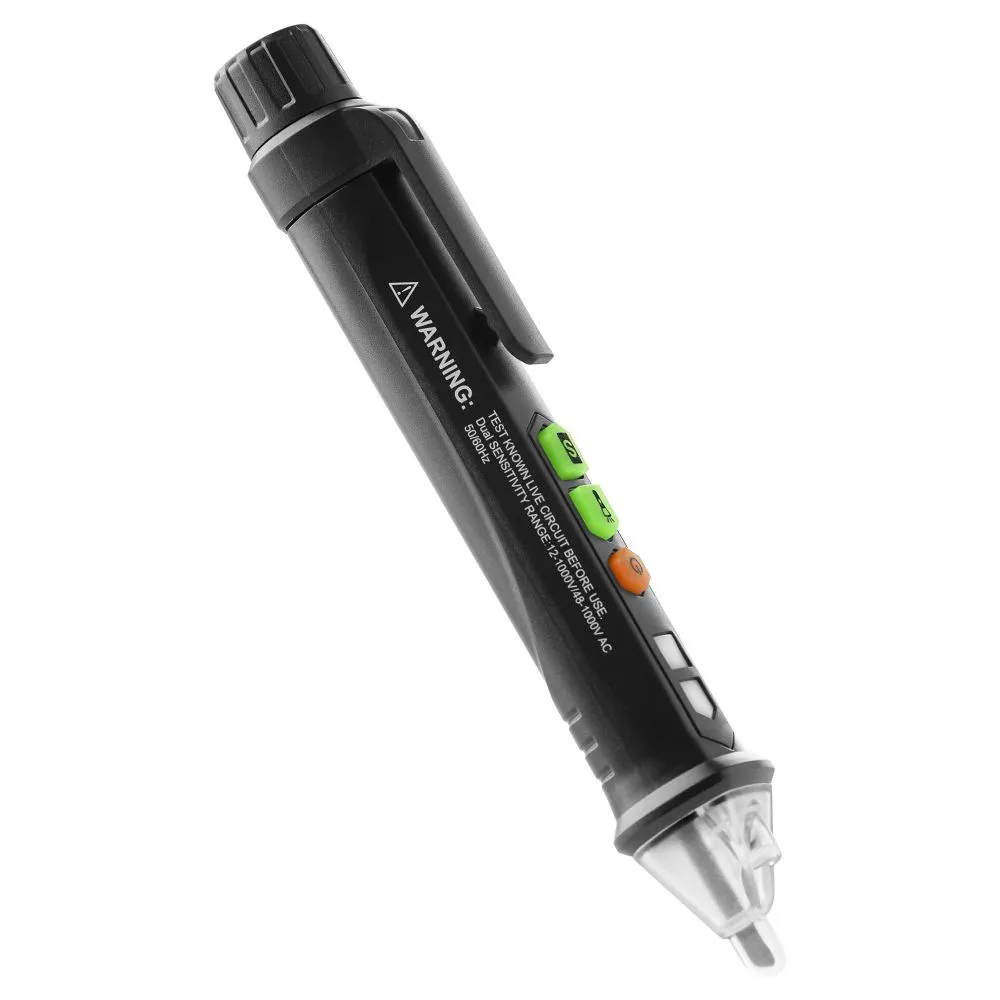 Inductive voltage tester with flashlight, 12-1000V, AC / DC, black - Image 2