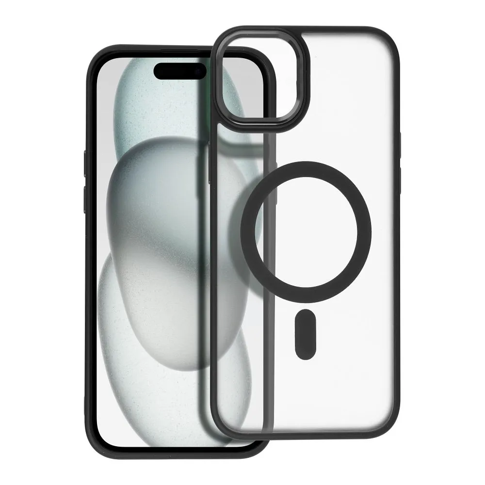 MATTE MAG COVER case compatible with MagSafe for IPHONE 15 Plus black