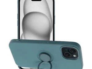 SILICONE RING case for IPHONE 15 green