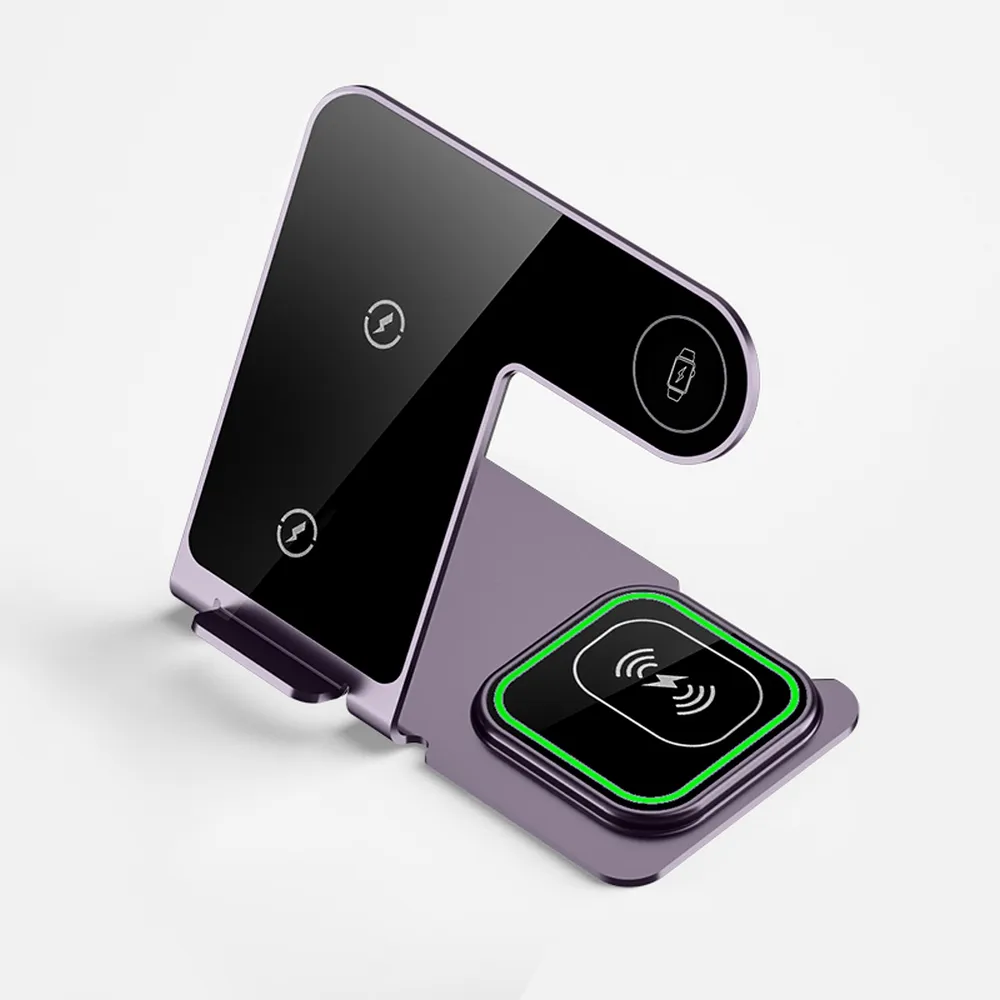 VEGER wireless charger 3in1 Qi 20W Y9 grey - Image 3