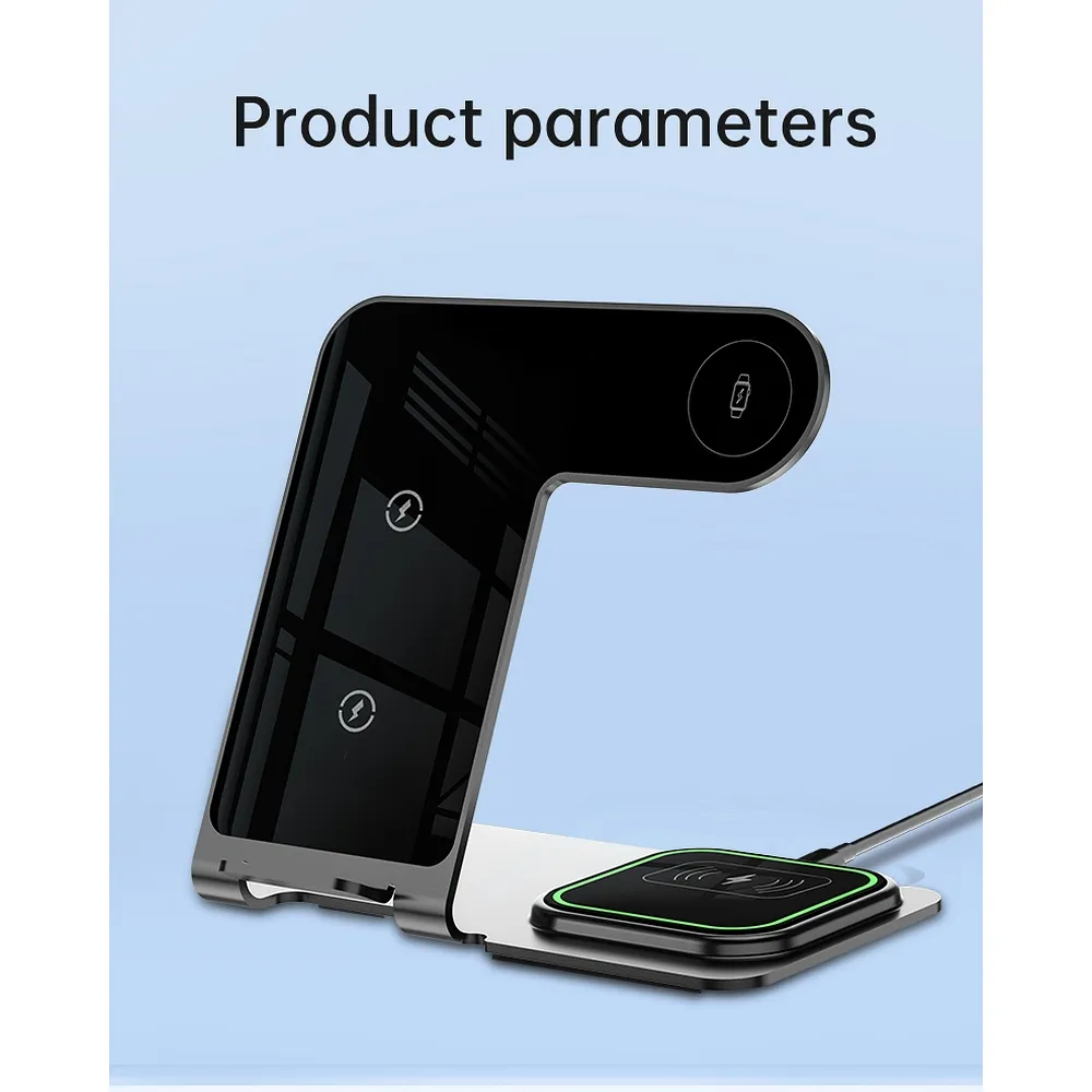 VEGER wireless charger 3in1 Qi 20W Y9 grey - Image 13