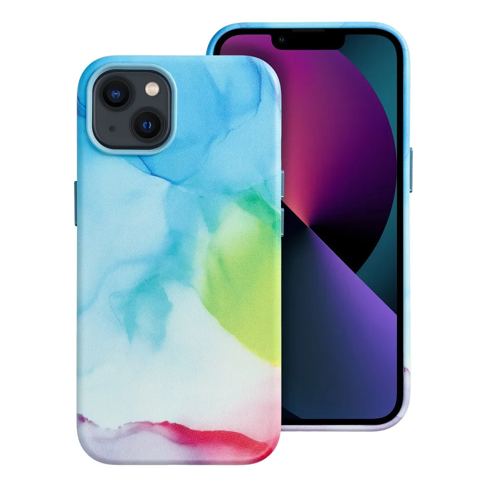 LEATHER MAG COVER case for IPHONE 13 color splash