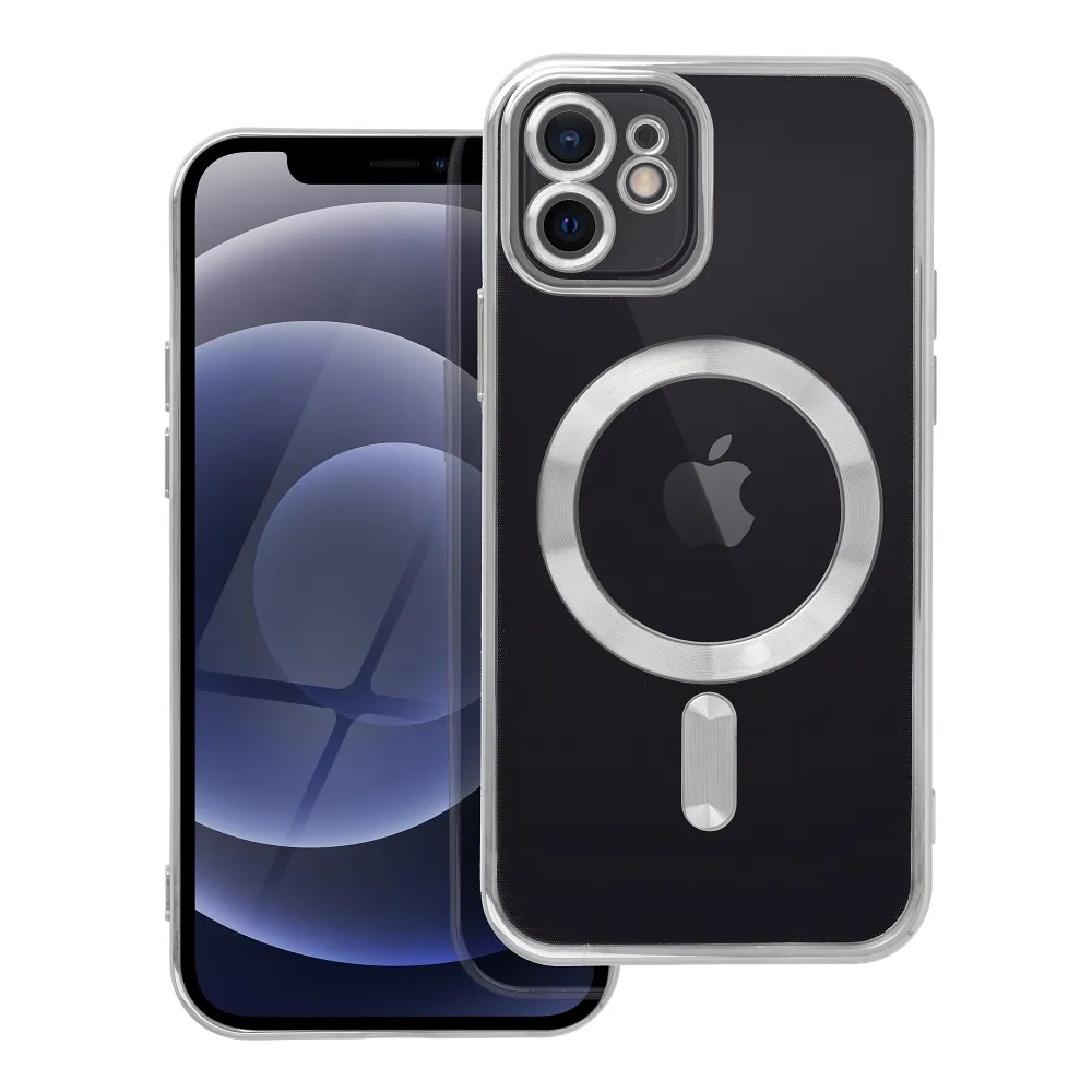 ELECTRO MAG COVER case compatible with MagSafe for IPHONE 12 silver