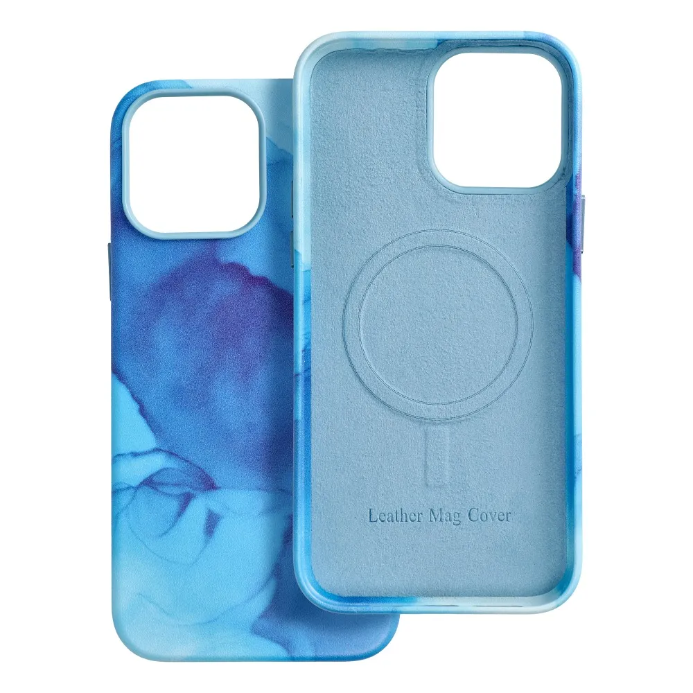 LEATHER MAG COVER case for IPHONE 13 Pro Max blue splash - Image 7