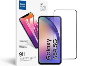 Tempered Glass Blue Star - SAMSUNG A54 5G Full Face (full glue with frame/small size) - black Tempered Glass