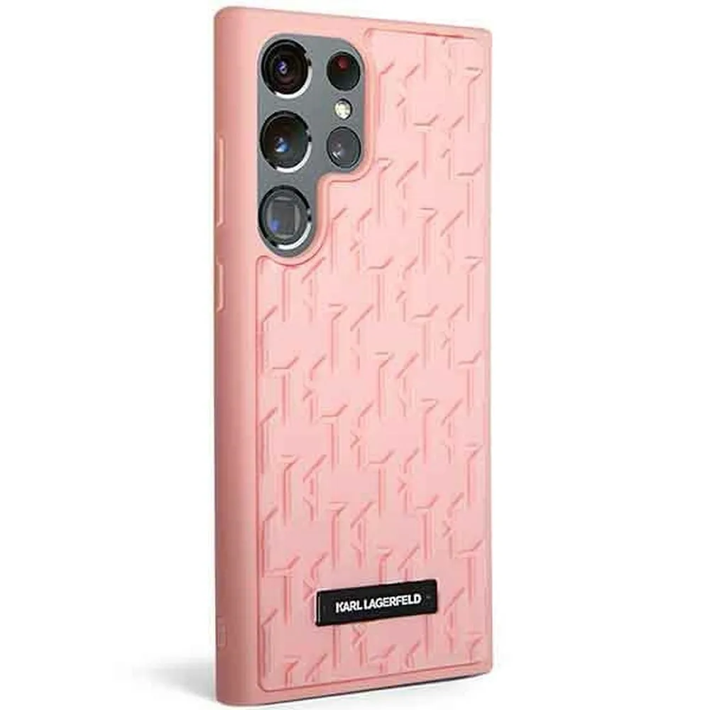 KARL LAGERFELD case for SAMSUNG S23 Ultra KLHCS23LRUPKLPP (Rubber Mono Logo Plate) pink - Image 3