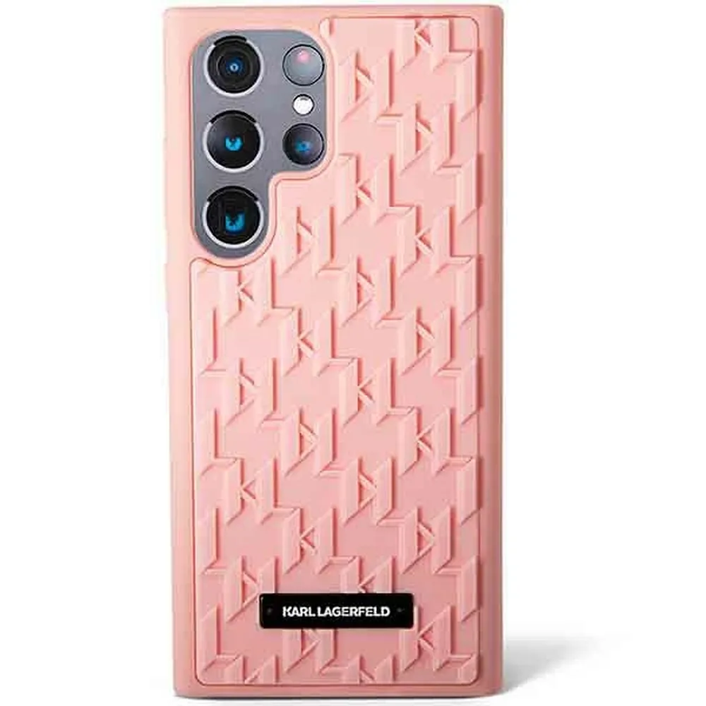 KARL LAGERFELD case for SAMSUNG S23 Ultra KLHCS23LRUPKLPP (Rubber Mono Logo Plate) pink - Image 2