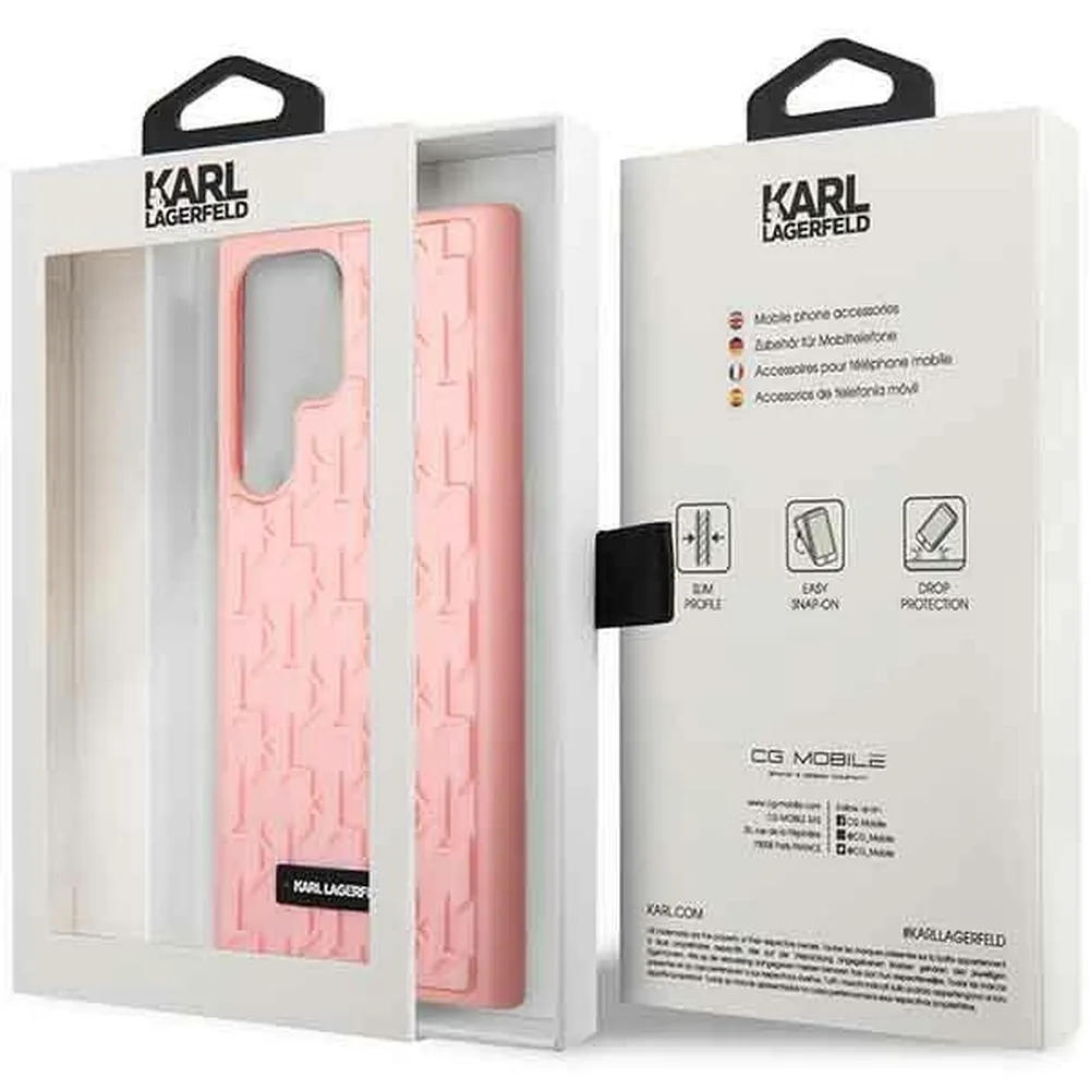KARL LAGERFELD case for SAMSUNG S23 Ultra KLHCS23LRUPKLPP (Rubber Mono Logo Plate) pink - Image 5