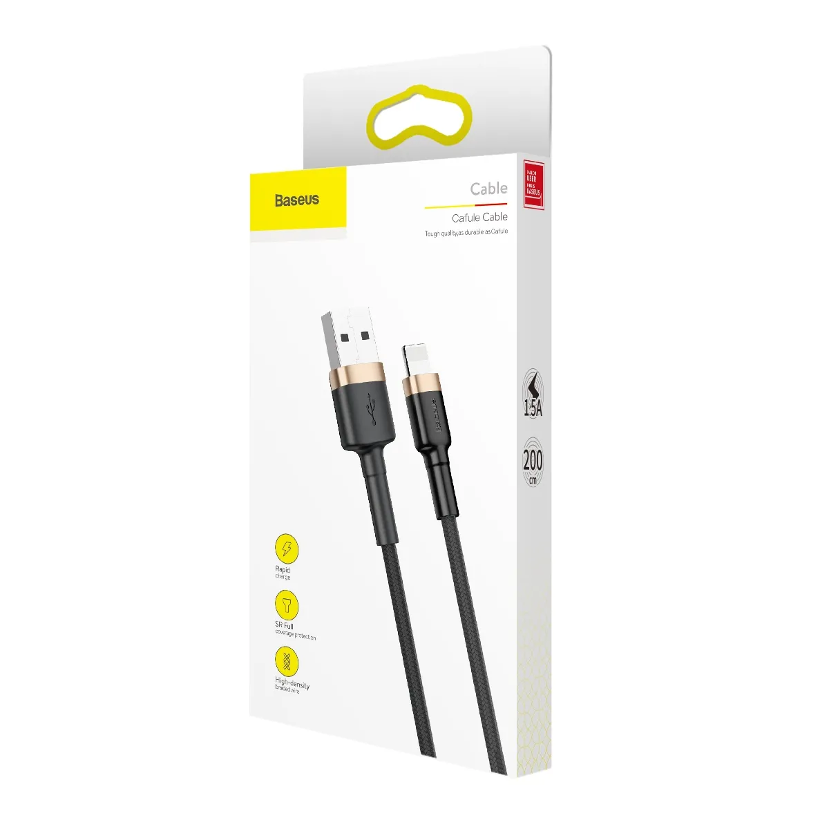 BASEUS cable USB A to Lightning 1,5A Cafule CALKLF-CV1 2 m black gold - Image 10