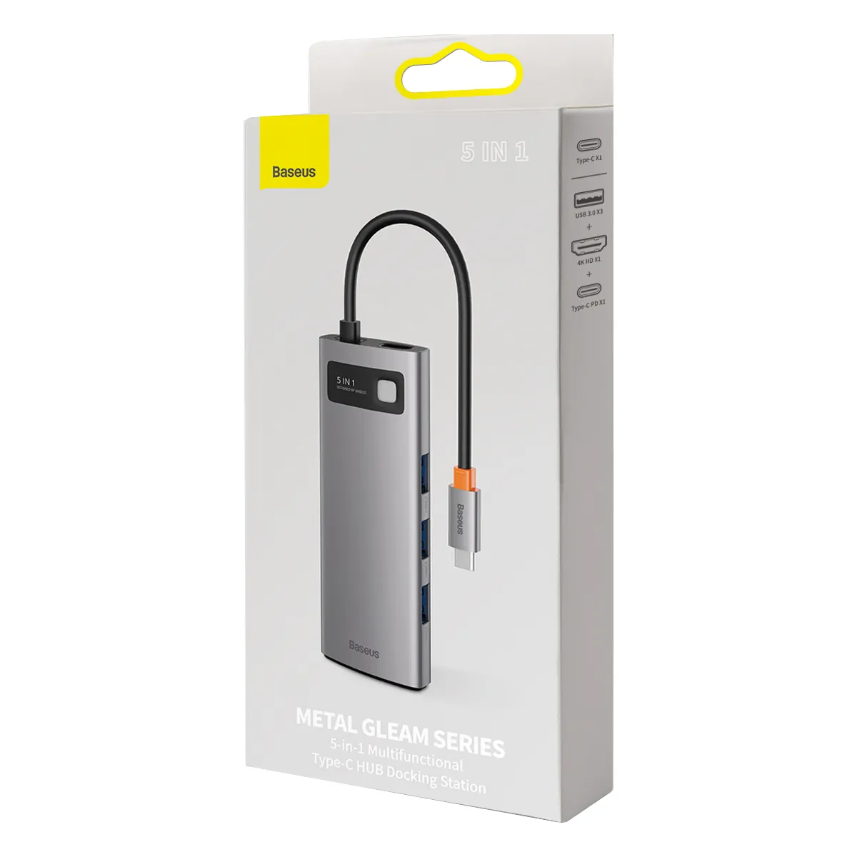 BASEUS adapter HUB 5in1 Type C CAHUB-CX0G 0,15 m gray - Image 17