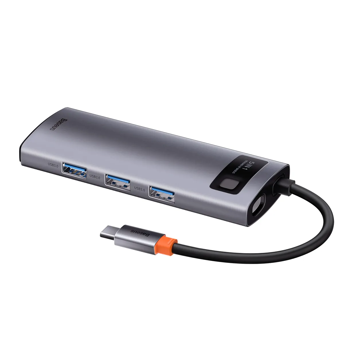 BASEUS adapter HUB 5in1 Type C CAHUB-CX0G 0,15 m gray - Image 3