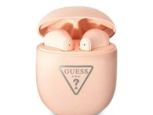 Bluetooth Earphones Stereo TWS GUESS with docking station GUTWST82TRP (Triangle Logo / pink)