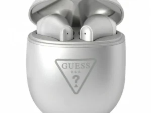 Bluetooth Earphones Stereo TWS GUESS with docking station GUTWST82TRS (Triangle Logo / silver)