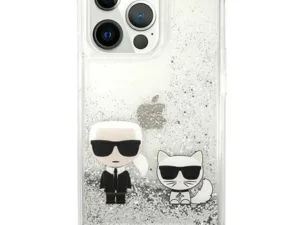KARL LAGERFELD case for IPHONE 13 Pro KLHCP13LGKCS (Liquid Glitter K&C) silver