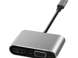 Cable Type C male to HDMI female 4K 30Hz + SVGA 15pin female ART 15cm
