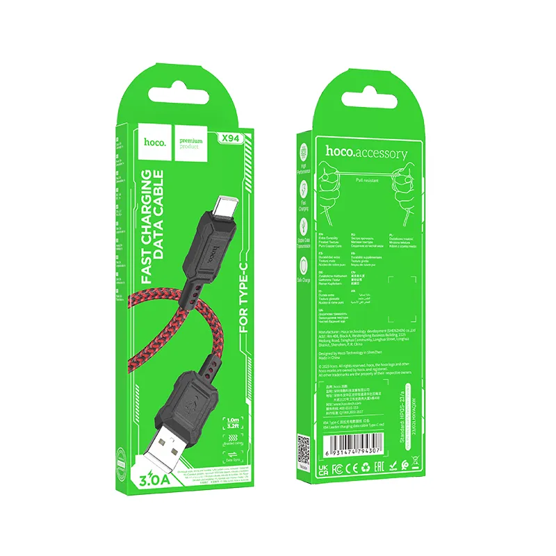 HOCO cable USB A to Type C 3A X94 1 m red - Image 4