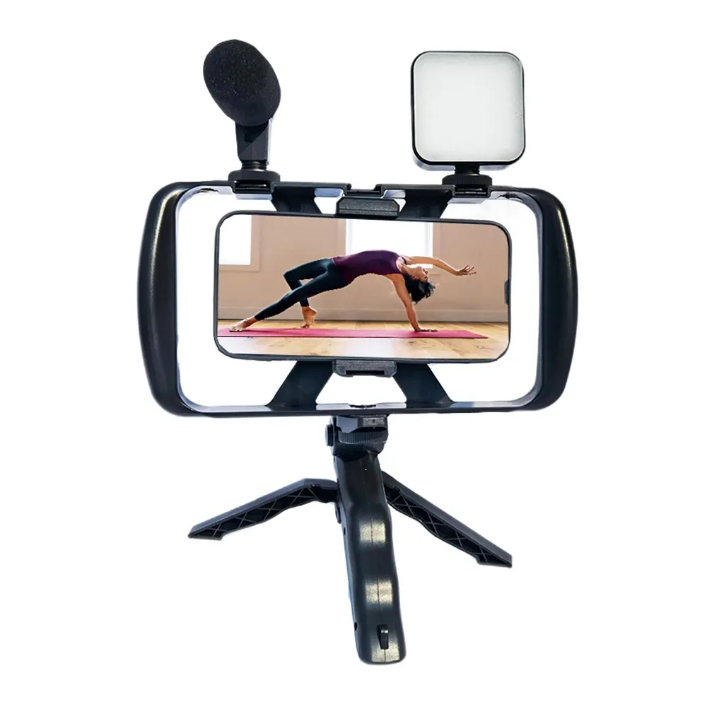 Combo selfie with tripod for live broadcast with LED flash and micro and remote control TL-49T - Image 2