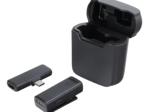 Wireless lavalier microphone Type C with charging case S11 black