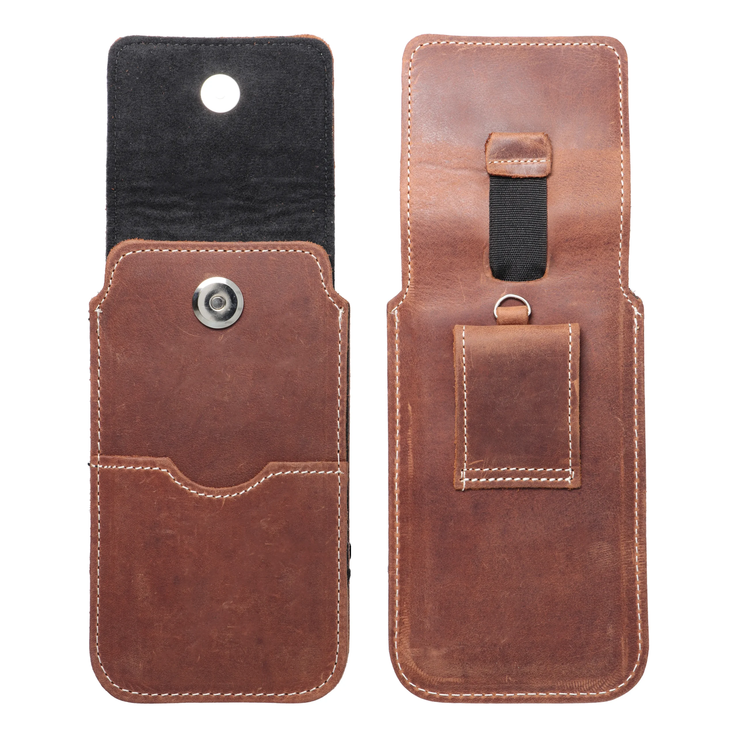 ROYAL Crazy Horse - Leather universal flap pocket / brown - Size 2XL+wide - SAMSUNG A12 / NOTE 9 / XIAOMI REDMI NOTE 10 PRO - Image 2