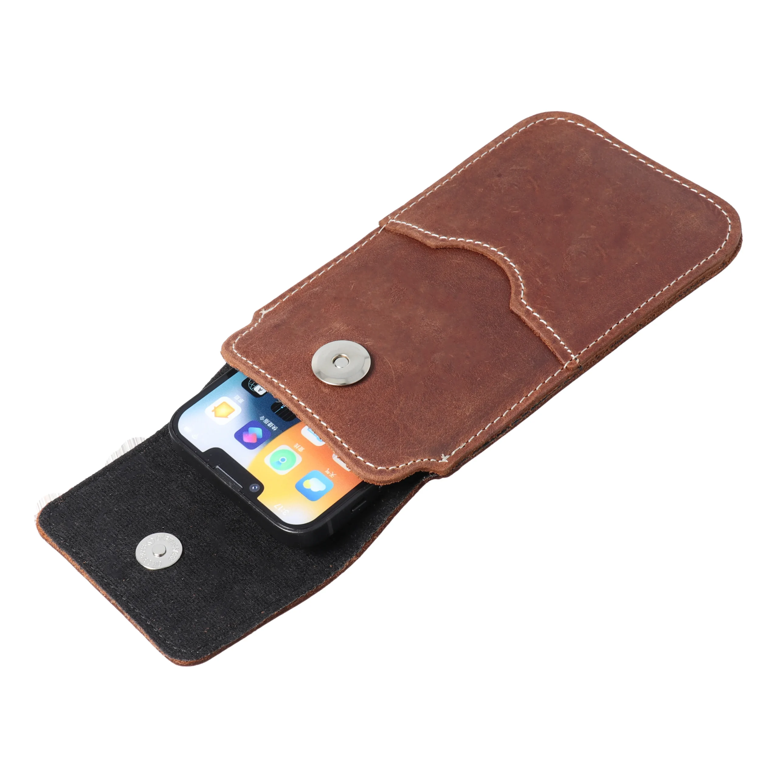 ROYAL Crazy Horse - Leather universal flap pocket / brown - Size 2XL+wide - SAMSUNG A12 / NOTE 9 / XIAOMI REDMI NOTE 10 PRO - Image 3
