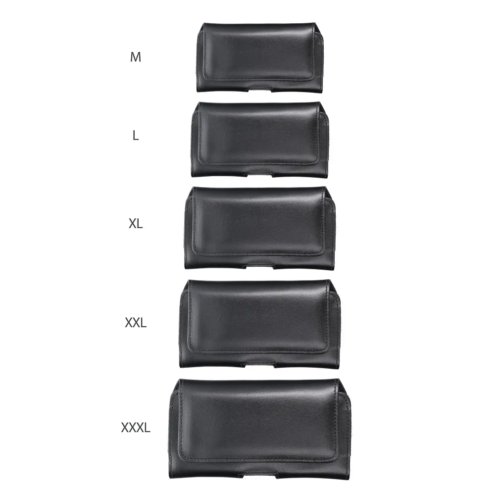 ROYAL universal horizontal leather belt holster size L for IPHONE 12 / 12 PRO / 13 / 13 PRO / 14 / 14 PRO / SAMSUNG S10 / S20 / S21 / A40 / HUAWEI P8 LITE / P30 / P40 / P9 LITE black - Image 9