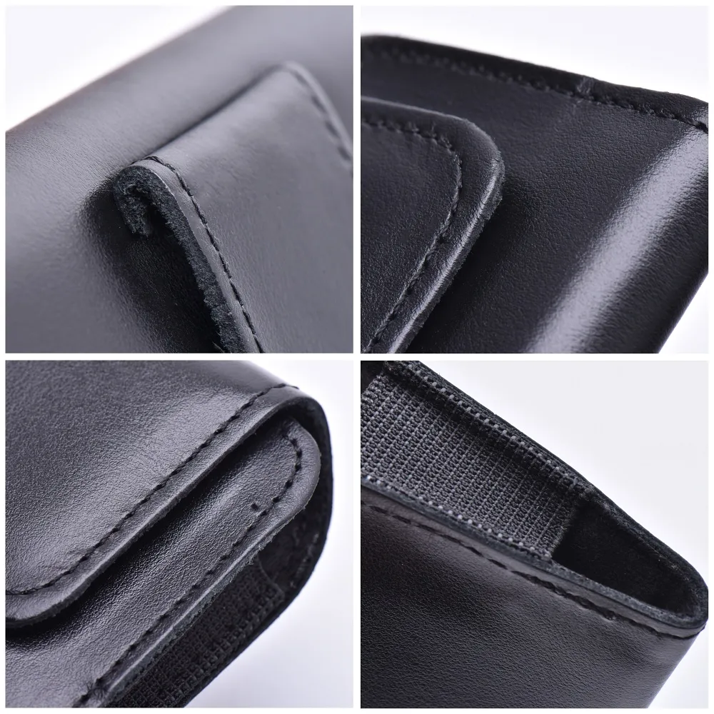 ROYAL universal horizontal leather belt holster size XL for IPHONE 13 PRO MAX / 14 PRO MAX / SAMSUNG S21 PLUS / S20 FE / A50 / A51 5G / HUAWEI P30 PRO / P40 PRO / OPPO A98 5G black - Image 4