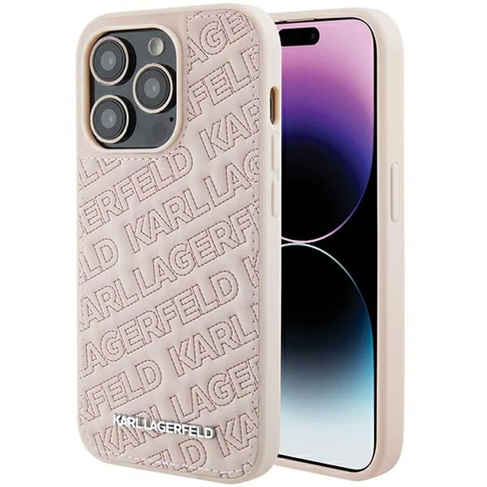KARL LAGERFELD case for IPHONE 15 Pro KLHCP15LPQKPMP (Quilted Pattern) pink