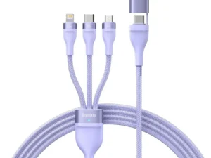 BASEUS cable 3in1 USB A / Typ C  to Micro USB / Lightning / Type C PD QC 5A 100W CASS030105 1,2 m purple