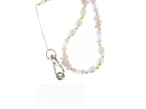 HAPPY pendant for the phone / cord length 44cm (22cm in the loop) / on hand - lite pink