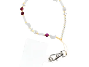 SHELLS pendant for the phone / cord length 44cm (22cm in the loop) / on hand - white and purple