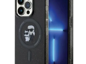 KARL LAGERFELD case for IPHONE 15 Pro KLHMP15LHGKCNOK (Glitter + MAG) black