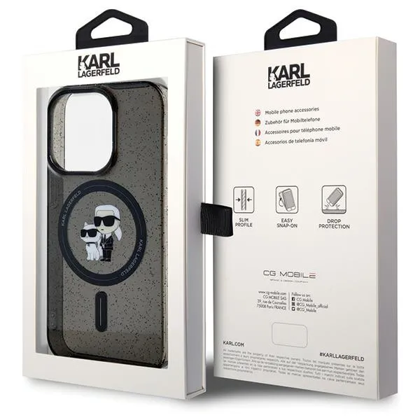 KARL LAGERFELD case for IPHONE 15 Pro KLHMP15LHGKCNOK (Glitter + MAG) black - Image 8