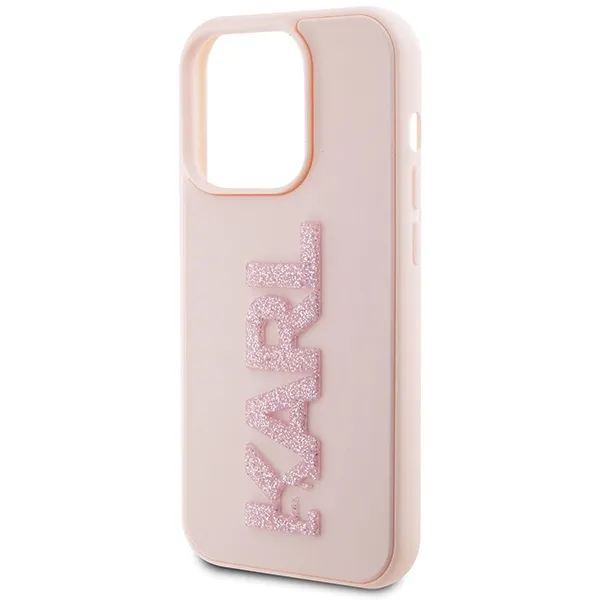 KARL LAGERFELD case for IPHONE 15 Pro KLHCP15L3DMBKCP (3D Logo Glitter) pink - 6. kép