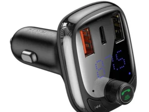 BASEUS car charger 2 x USB A + Type C + transmitter FM BT PD QC4.0 5A 36W S-13 CCMT000101 / CCMT000301 black