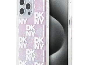 DKNY case for IPHONE 15 Pro Max DKHCP15XLCPEPP (DKNY HC Liquid Glitters W/Checkered Pattern) pink