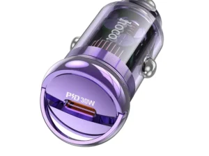 HOCO car charger Type C PD QC3.0 3A 30W Z53 transparent purple