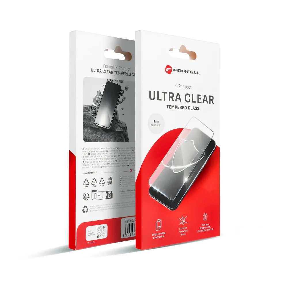 Forcell Ultra Clear Glass – iPhone 13-hoz, fekete