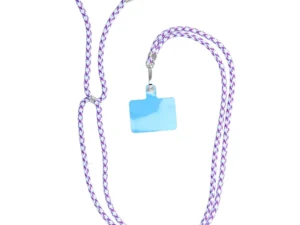 SWING (6mm) pendant for the phone with adjustable length / cord length 165cm (max 82.5cm in the loop) / on the shoulder or neck - white - purple