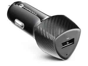 Forcell F-Energy Carbon autós töltő, USB-A, QC3.0, 3 A, 18 W, CC50-1A, fekete