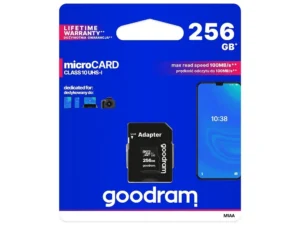 GOODRAM memory card microSD 256GB 100MB/s class 10 UHS I with adapter SD