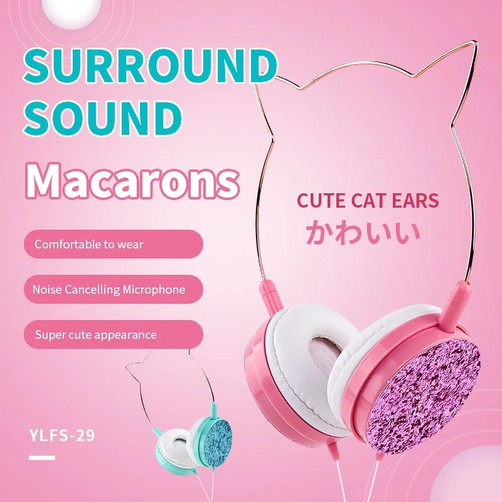 Headphones CAT EAR model YLFS-22 Jack 3,5mm blue - Image 4