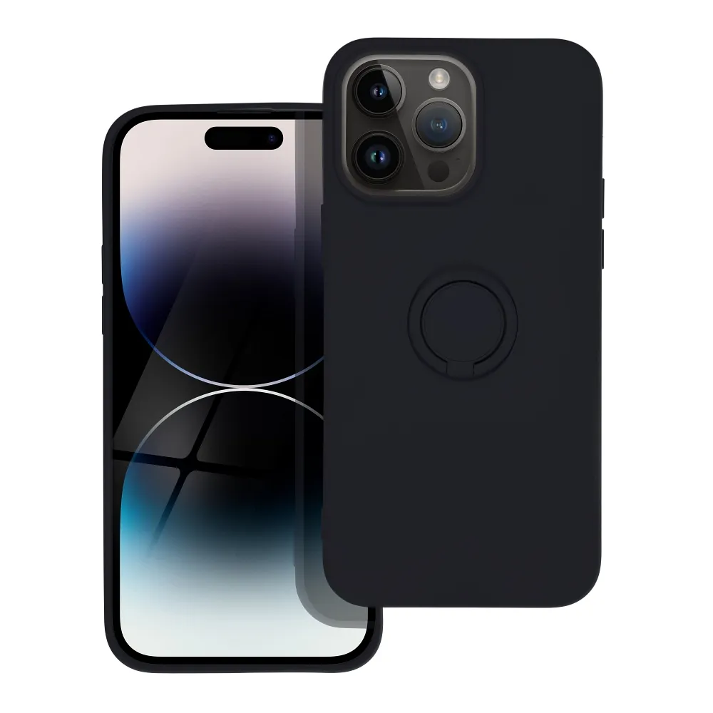 SILICONE RING case for IPHONE 14 Pro Max black - Image 2