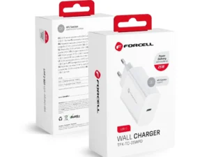 FORCELL F-ENERGY TFK-TC-25WPD utazó töltő, Type-C, PD, QC4.0, 3 A, 25 W, fehér