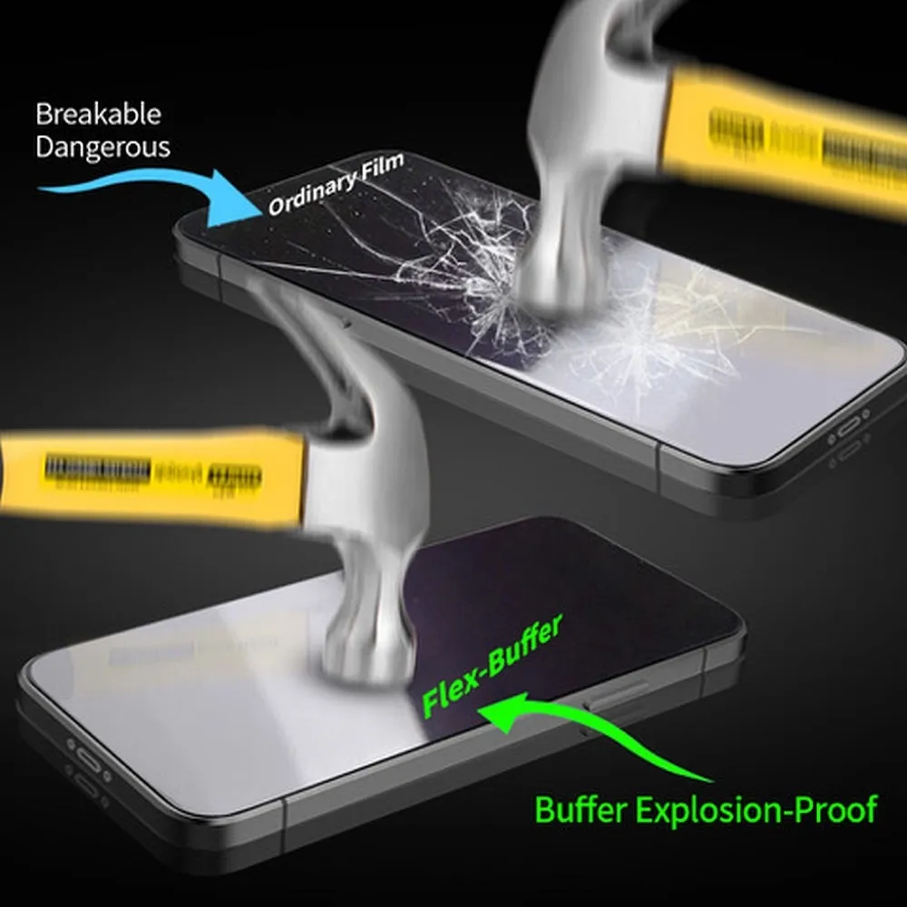 Bestsuit Flex-Buffer Hybrid Glass 5D with antibacterial Biomaster coating for Apple iPhone 13 Pro Max/14 Plus black - Image 6