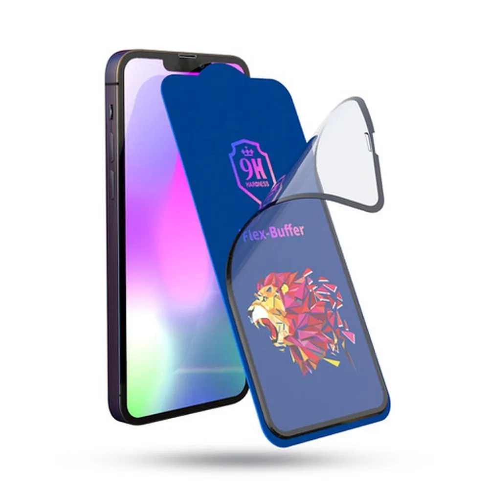 Bestsuit Flex-Buffer Hybrid Glass 5D with antibacterial Biomaster coating for Apple iPhone 13 Pro Max/14 Plus black - Image 3