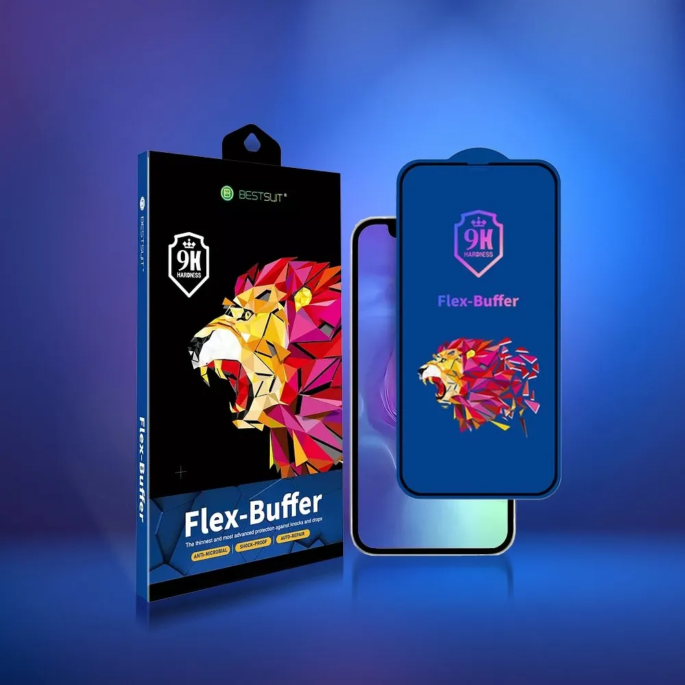 Bestsuit Flex-Buffer Hybrid Glass 5D with antibacterial Biomaster coating for Apple iPhone 13 Pro Max/14 Plus black - Image 4