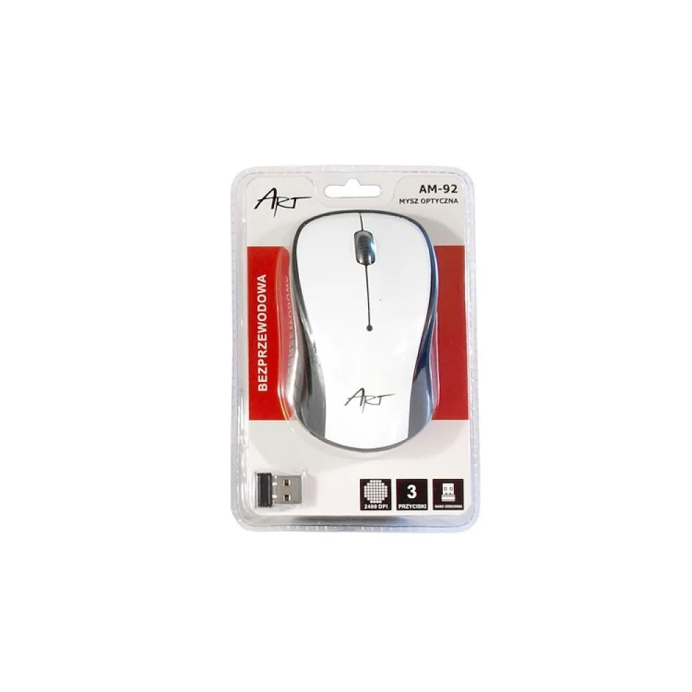ART wireless computer mouse 2400 dpi AM-92 white - Image 3